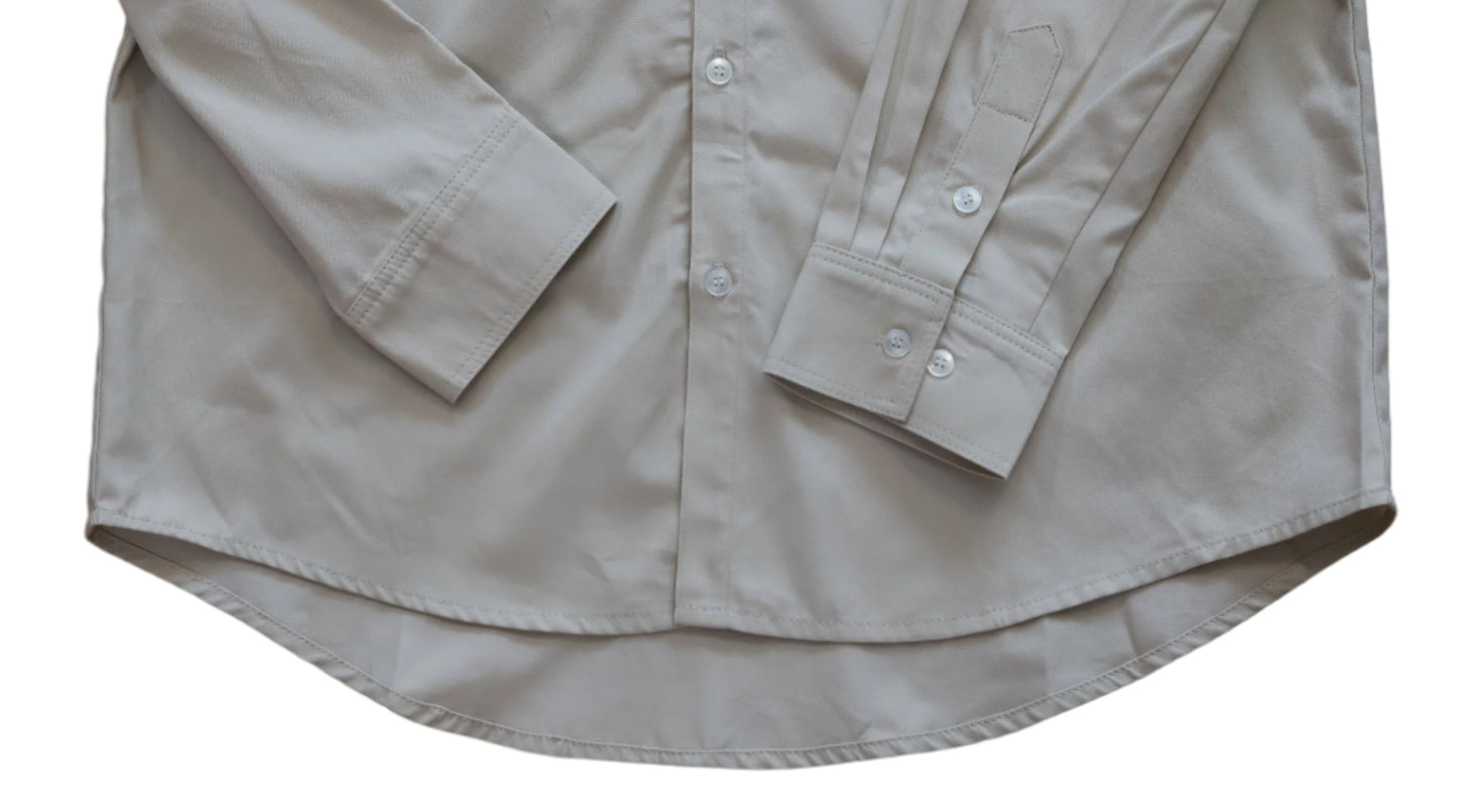 Beige shirt on a wooden floor