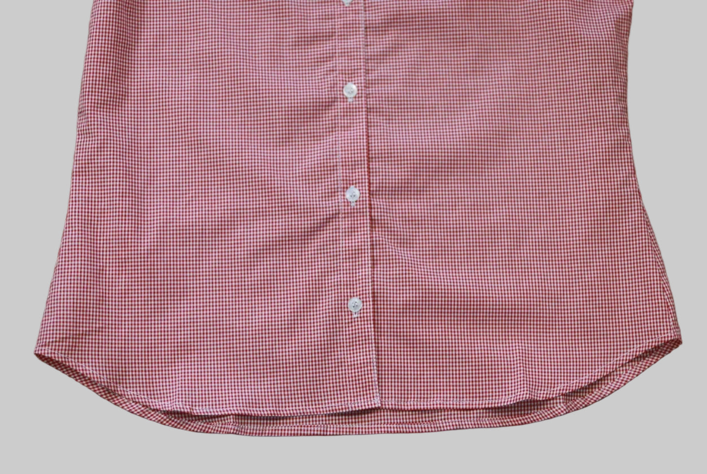 womens red gingham button down short sleeve shirt