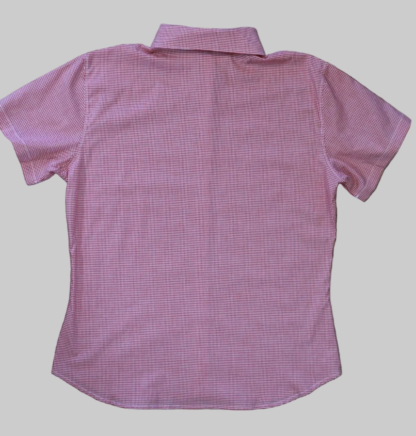 womens red gingham button down short sleeve shirt