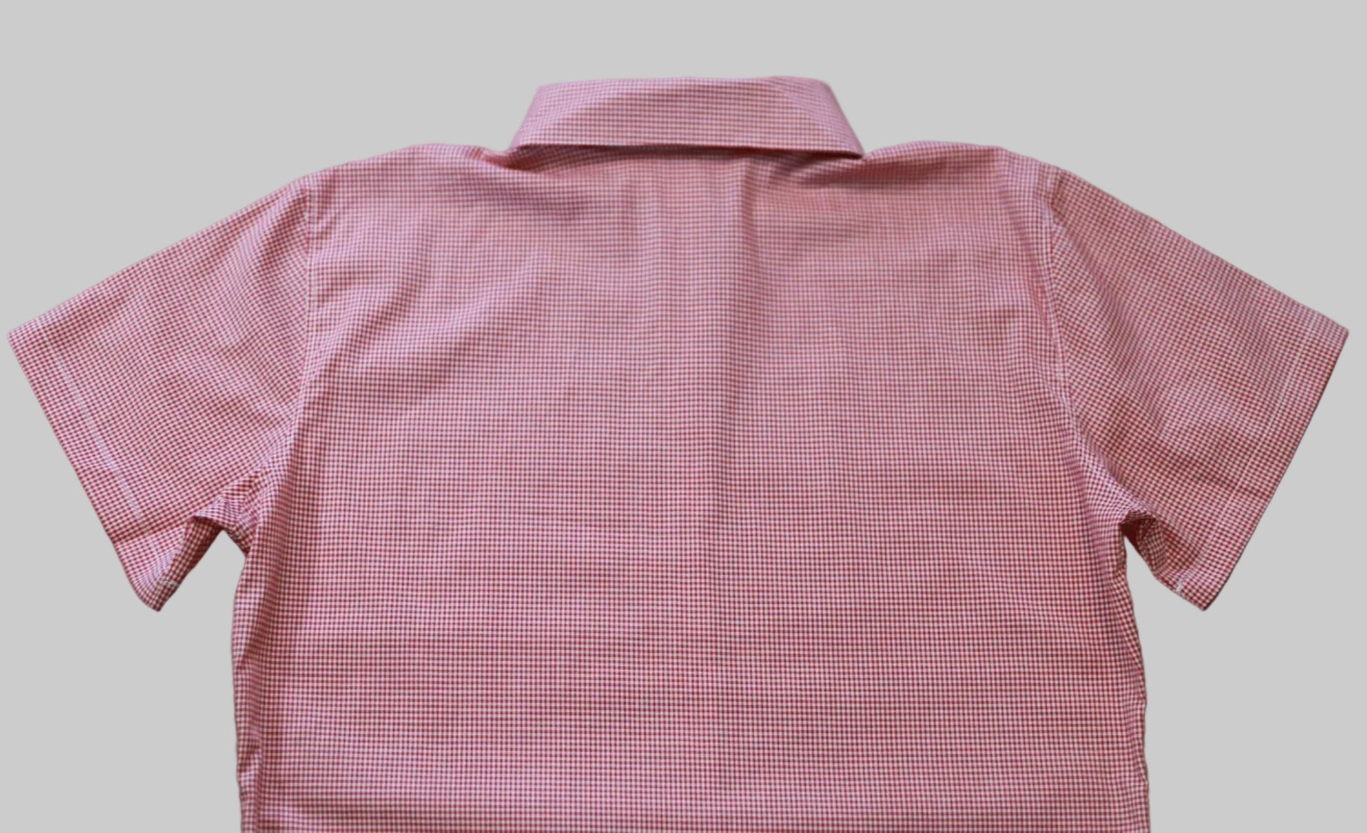 womens red gingham button down short sleeve shirt